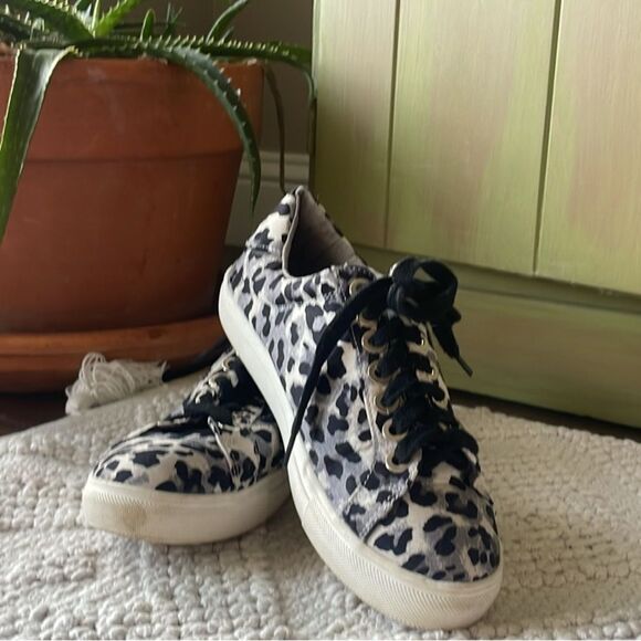 Shoes - Matisse Black and White Animal Print Sneakers